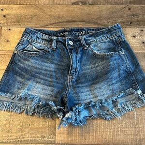 Vanilla Star Festival SHORTS Jean Denim Frayed Distressed 5